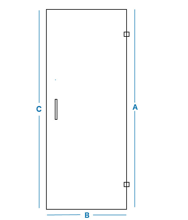right hand hinged frameless single shower door
