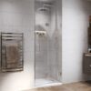 Right hinged bifold shower door that is made to size.