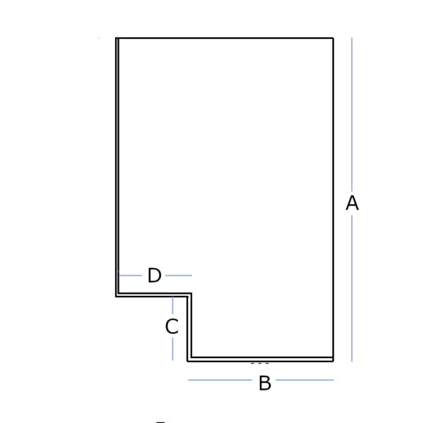 Shower screen with seat cut out.