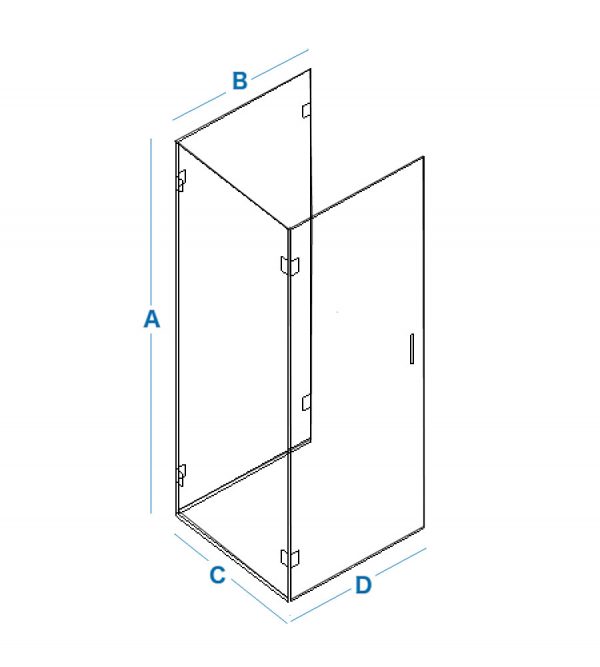 Three Sided Shower Cubicle - Left Hinged | Click Bathrooms