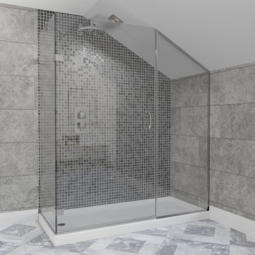 Sloping Custom Shower Cubicle Bespoke Enclosure