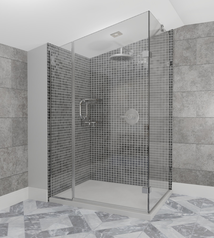 Sloping Bespoke Shower Doors | Click Bathrooms