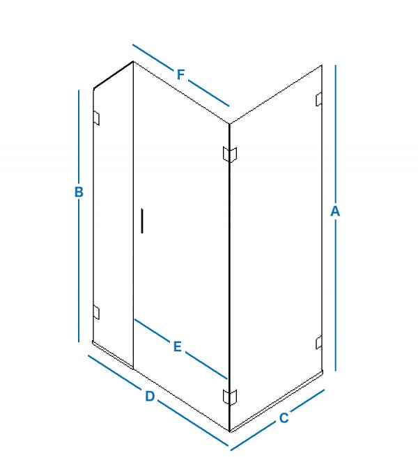 Bespoke Sloping Shower Cubicle | 90° Hinges | Click Bathrooms