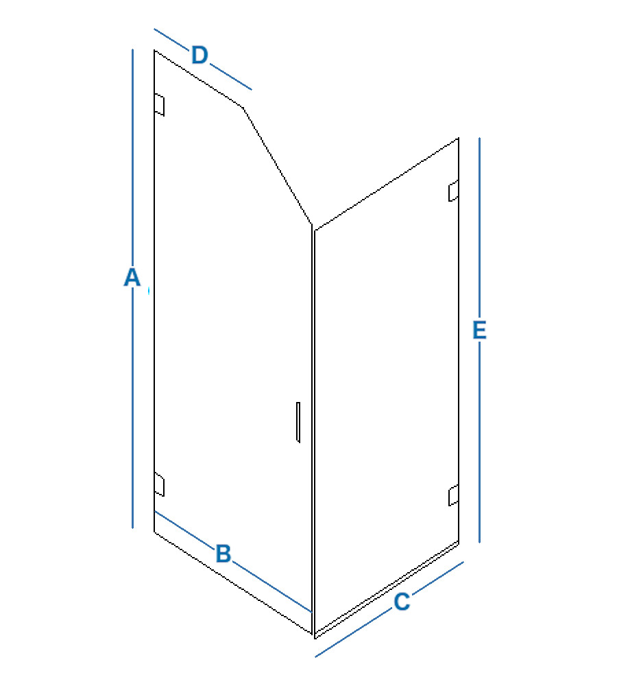 Left Hinged Angled Shower Door With Return | Click Bathrooms