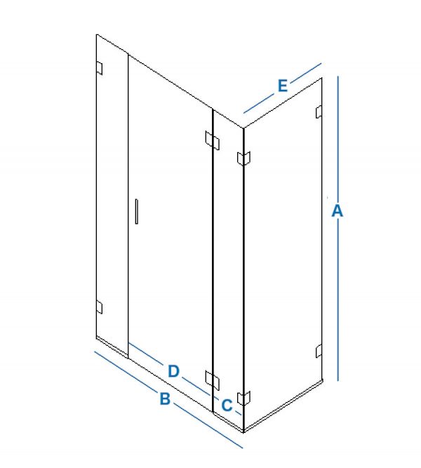 Corner Enclosure 15 With Central Door | Click Bathrooms