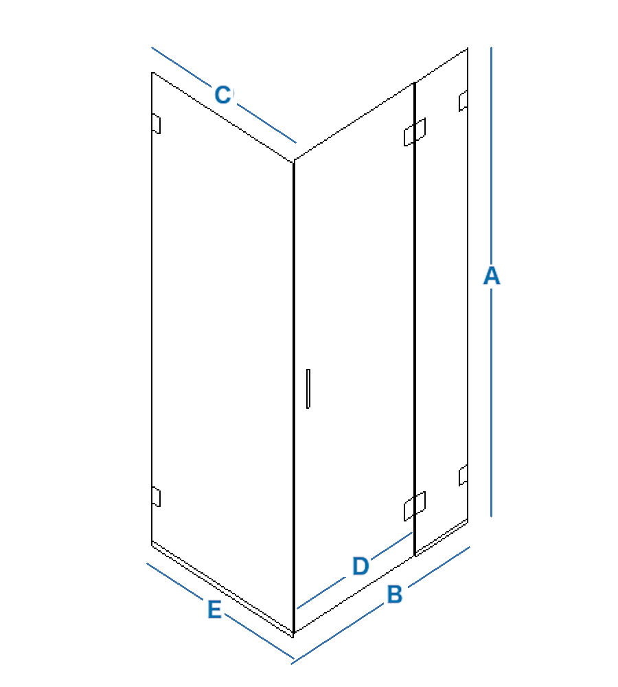Corner Style 8 - Door inline and return | Click Bathrooms
