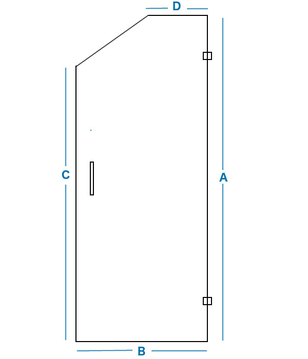 Bespoke Angled Shower Door | Sloping | Click Bathrooms