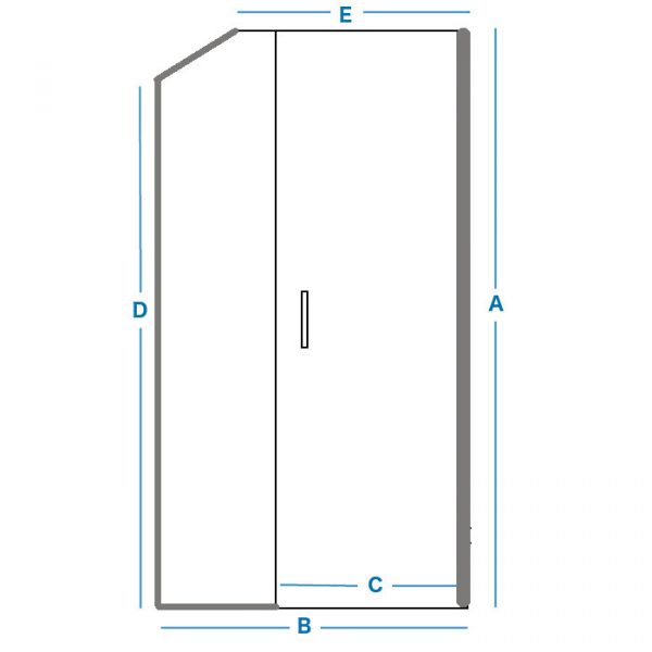 semi framed angles chower door